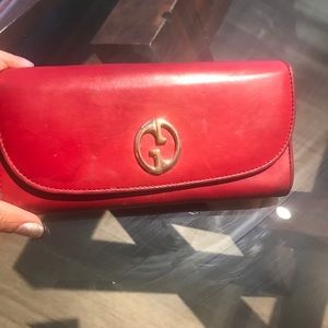 Authentic Gucci flap leather wallet